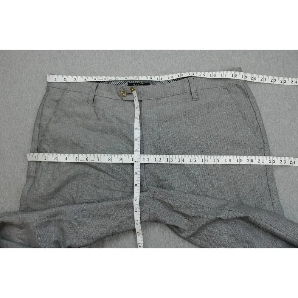 Ted Baker Pants Mens 36R Gray Stretch Flat Front Straight Dress